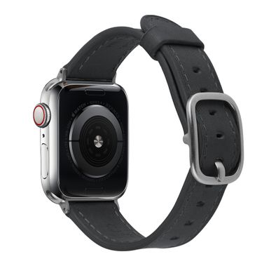 Devia Real Leather Watch Band 42/44mm, Classic & Vintage Apperance, Genuine Leather Watch Band Replacement, Comfortable Feel, Durable, Easy to Install, Finely Crafted - Blue