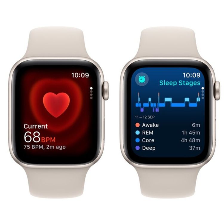 Apple Watch SE 2023 (GPS) Starlight Aluminum Case with Starlight Sport Band 44mm - M/L