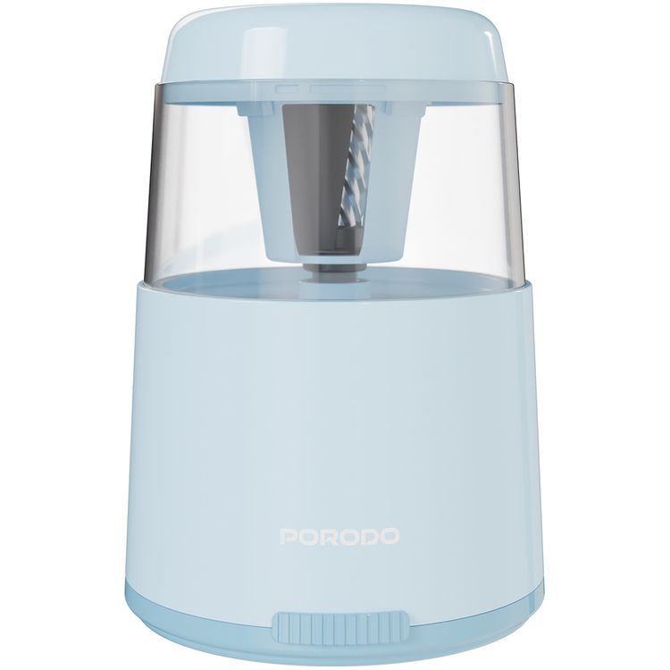 Porodo Kids Electric Sharpener & Vacuum Stationary Set with Child-Friendly Design, Type-C Charging Port, Child-Friendly Design, Desktop Vacuum Cleaner,  Electric Eraser, Stapler & more - Blue