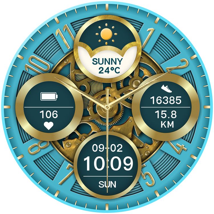 Green Lion GT-FIT Smart Watch, Activity Tracking, Sleep Monitoring, Rotating Button, 5 to 7 Days Battery Life, Multiple Sport Modes, Water Proof, 35 Days Standby Time, Call / Social Notifications - Blue