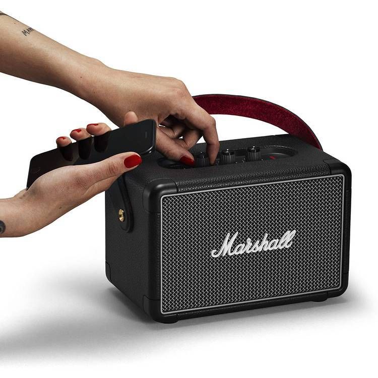 Marshall Kilburn II  Bluetooth Wireless Stereo Speaker, Integrated Rechargeable Lithium-ion Battery, Bluetooth 5.0,  2.5 Hours Charging Time, IPX2 - Black