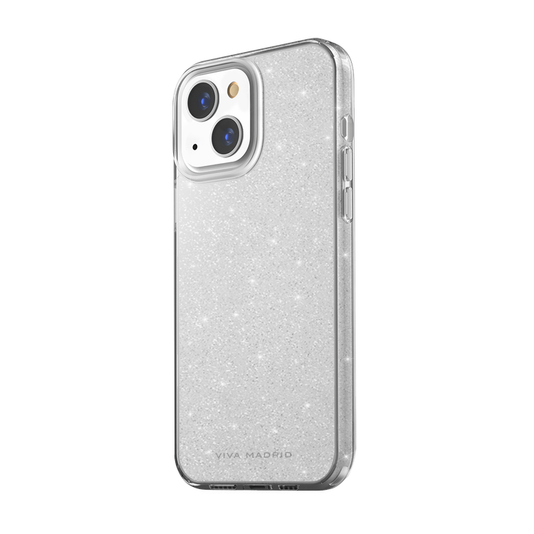 Viva Madrid Celeste TPU/PC Air Pockets Case for Apple iPhone 13 (6.1") 360º Full Protection, 3ft. Shockproof Clear / Silver Glitters
