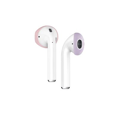 Elago Secure Fit 2 Pairs Cover For Apple Airpods 1/2 Generation, Flip the Secure Fits, hassle-free cover, Lovely Pink/Lavender