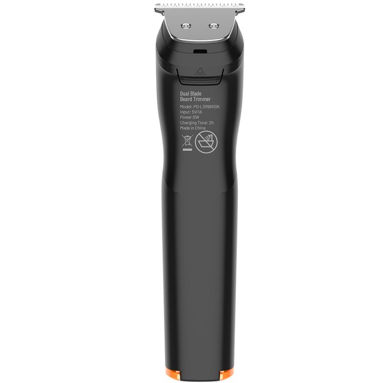 Porodo Lifestyle Multipurpose Beard Trimmer with Up to 120 Minutes Working Time, Stainless Steel Blade Material, 600mAh Battery Capacity, Digital Display, Wide T-Blade - Black
