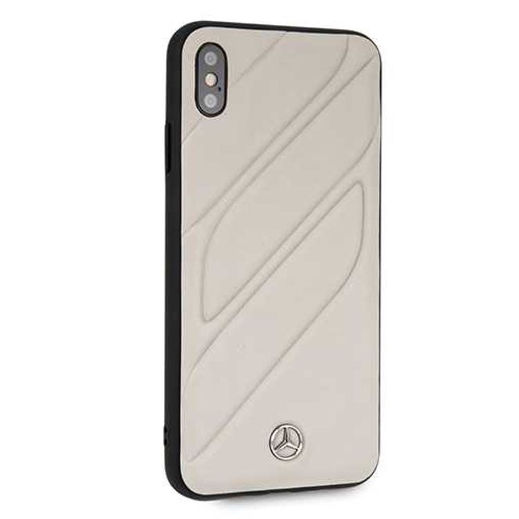 CG MOBILE Mercedes-Benz New Organic I Genuine Leather Hard Phone Case for iPhone Xs Max Officially Licensed - Gray