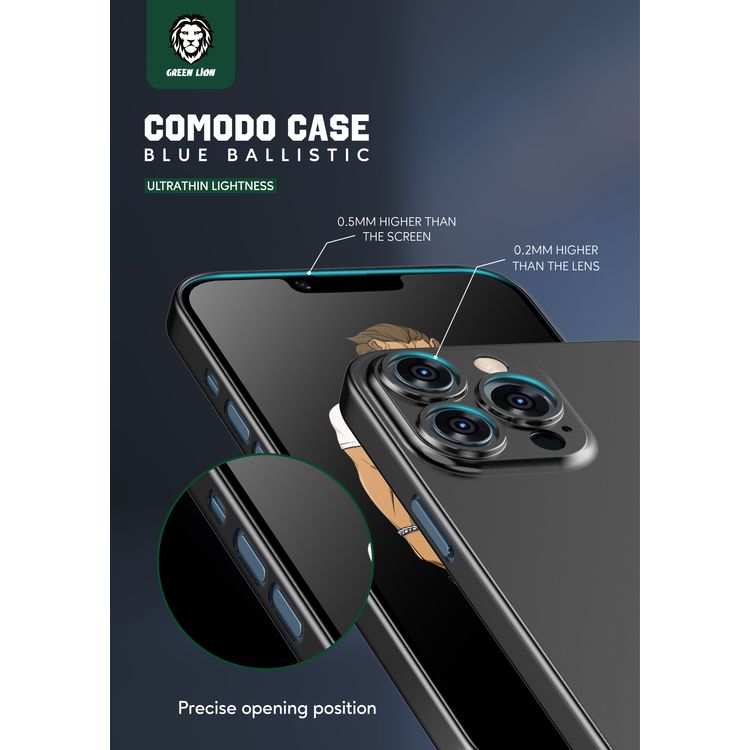 Green Lion Comodo Case for iPhone 13 Pro Max 6.7", Anti-Scratch, Easy Access to All Ports, Drop Protection - Black