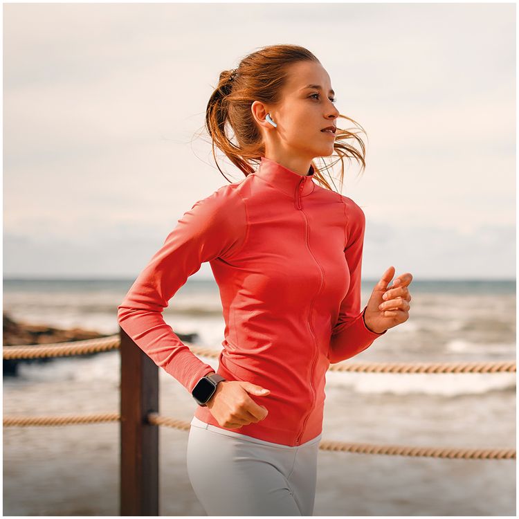 Porodo Soundtec Sense True Wireless Stereo Earbuds with High-Clarity Microphone, Siri Enabled, Perfect Fit, Touch Control, Patented Design, Compact and Lightweight - White