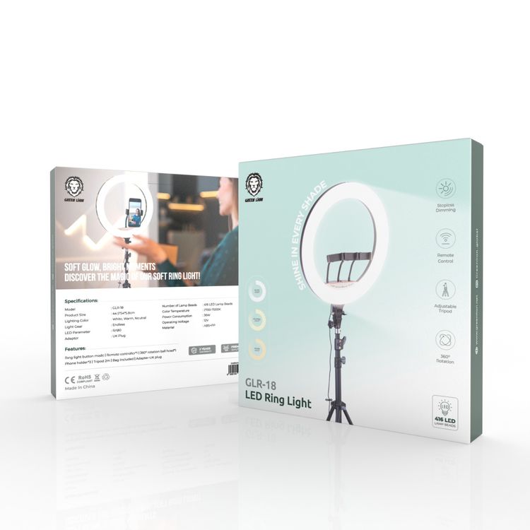 Green Lion GLR-18 LED Ring Light - Black