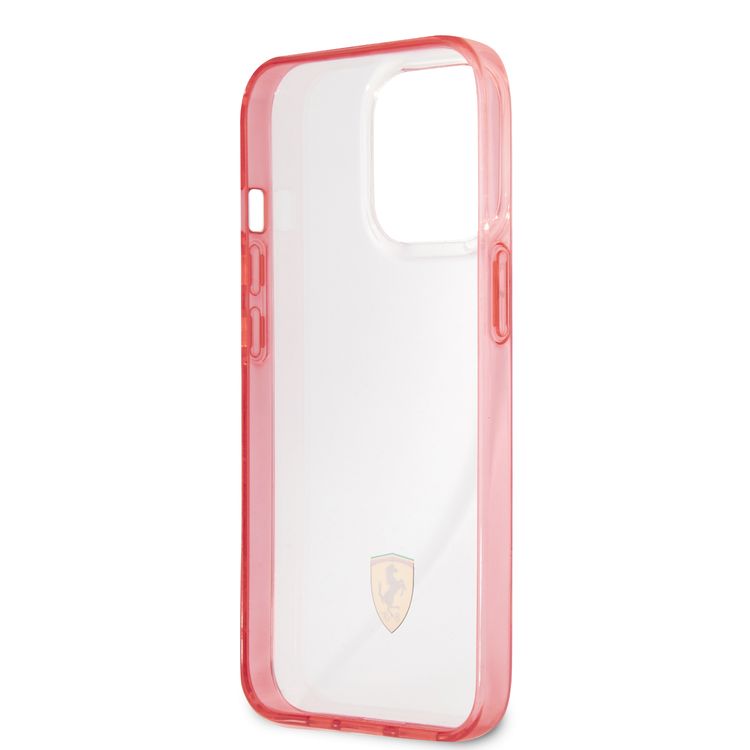 CG MOBILE Ferrari Transparent Case Print Logo Compatible for iPhone 13 Pro Max (6.7") Scratches Resistant, Easy Access to All Ports, Drop & Shock Absorption Protective Back Cover Suitable with Wireless Charging Officially Licensed
