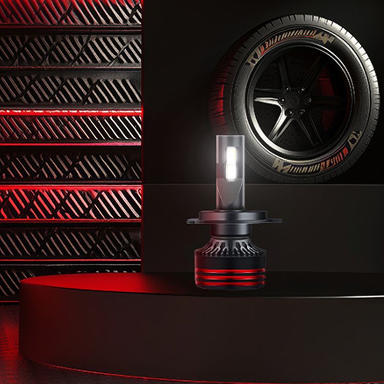 مصابيح أمامية للسيارات LED من Powerology بقوة 70 واط H7 مع سطوع 6000 لومن، بدرجة حرارة لون 6500-7000 كلفن، تحتوي على وحدتين، ضوء فائق السطوع، تبديد الحرارة، تركيب سهل - اللون الأسود