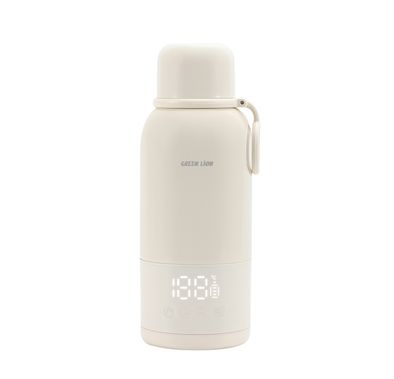 Green Lion Boilix Electric Kettle & Milk Warmer with Boil-Dry Protection, Touch Control, Premium Stainless Steel, Silicone Carry Handle, Leak-Proof Design, Safe & BPA-Free, Detachable Battery, Custom Temp Options, Intelligent Digital Display - Cream