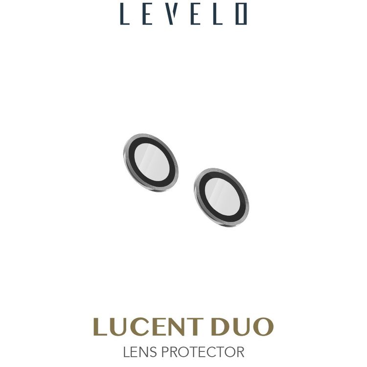 LEVELO Lucent Duo Lens Protector Compatible for iPhone 13 Mini & 13 (2pcs), 9H Hardness, Bubble Free, Ultra Thin & Full Coverage, Camera Lens Protector, Anti-Scratch - Silver