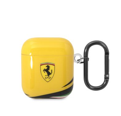 CG MOBILE Ferrari TPU Case with Double Layer Design Shockproof Case Cover Portable & Protective with Scratch Protection, Resistant to Damage Compatible with Airpods 1/2 - Yellow