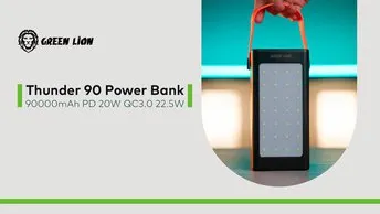 Buy Green Lion Thunder 90 Power Bank in UAE | 90000mAh PD 20W QC3.0 22.5W, Multi Protection | (GNTHUPB90BK)