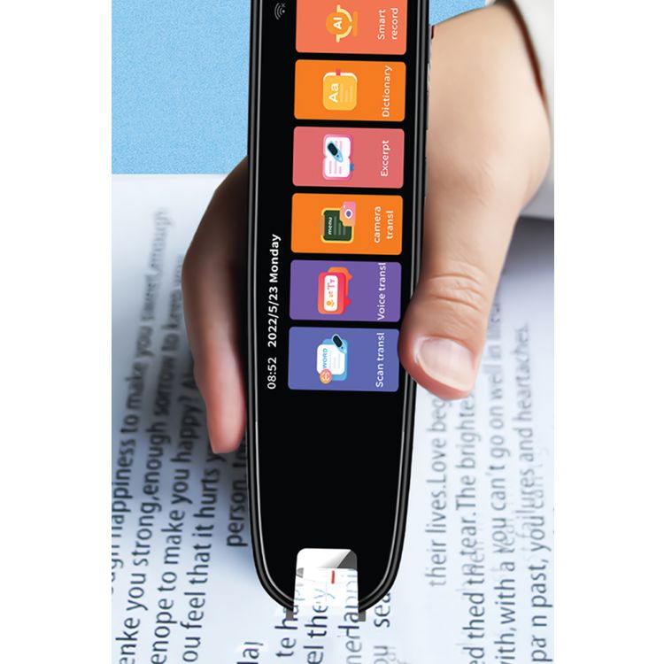 Green Lion Translation Pen with Touch Screen Interface, Photo, Voice & Scan Translation Capability, Bluetooth & Wi-Fi Connectivity, Dictionary & Vocabulary Access, Smart Recording, OCR Technology, Up to 8 Hours Working Time, 142 Languages Supported, Type-C Charging Port - Black