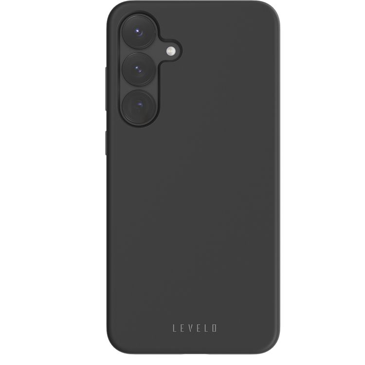 Levelo Iris Case for Samsung Galaxy S25 Plus with MagSafe Compatibility, Premium Liquid Silicone Material, Impact-Resistant Corners, Metal Camera Ring, Strong MagSafe Magnet - Black