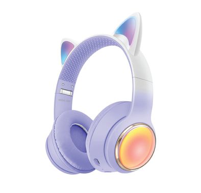 Green Lion GL-400 Kids Wireless Headphones with Light Effect & Flashing Modes, Up to 20 Hours Working Time, Bluetooth Version 5.3, Lightweight Design - Purple
