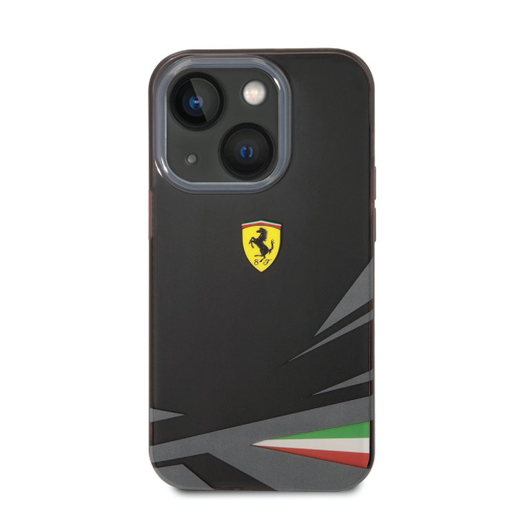 Ferrari PC/TPU Case with Double Layer Print iPhone 14 Plus Compatibility - Black