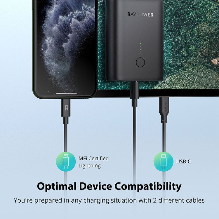 Power Bank RAVPower RP-PB200-BK 5 in 1 PD Pioneer Power Bank Combo - Black