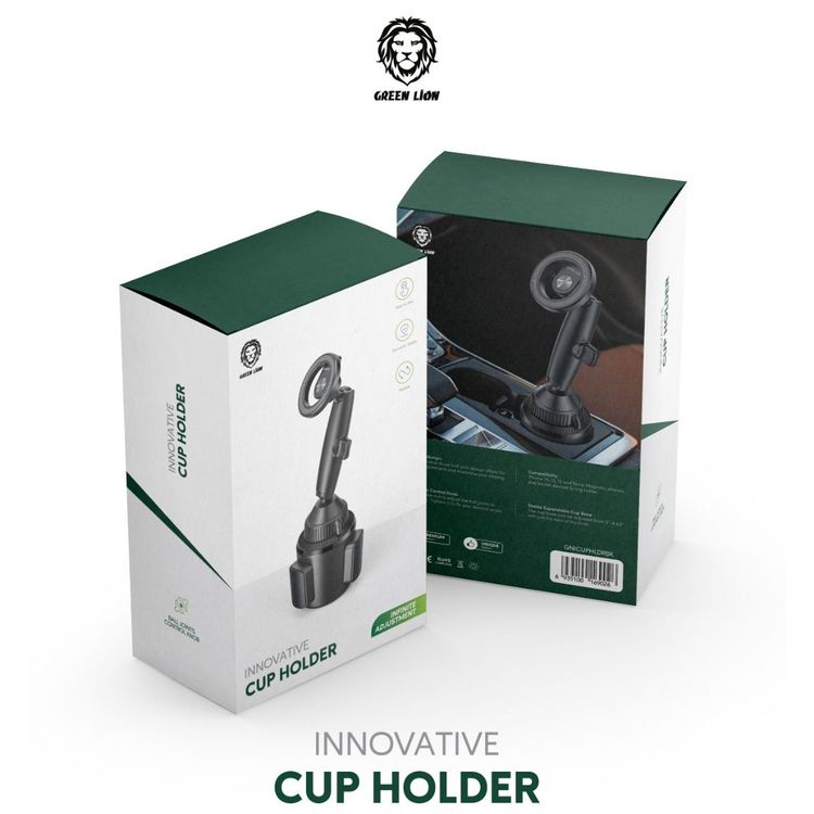 حامل أكواب مبتكر قابل للتمديد والتعديل على شكل أسد أخضر - أسود