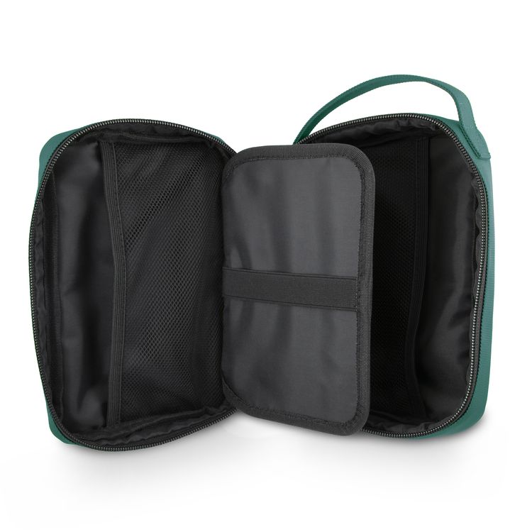 حقيبة يو إس بولو أسن نايلون للأجهزة اللوحية، مزودة بمنفذ USB، وجيب شبكي، وسحاب إغلاق، ومقابض حمل، ومساحة واسعة، وخفيفة الوزن، وسهلة الحمل - لون أخضر