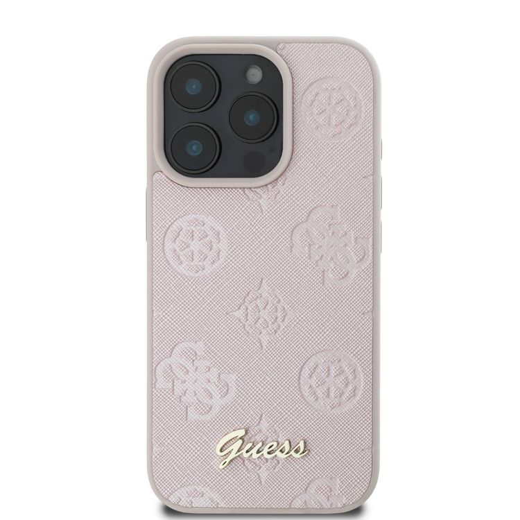 Guess Peony Hard Case for iPhone 16 Pro Max with Slim & Lightweight Design, Super Durable Materials, Comfortable Grip, Drop Protection - Pink