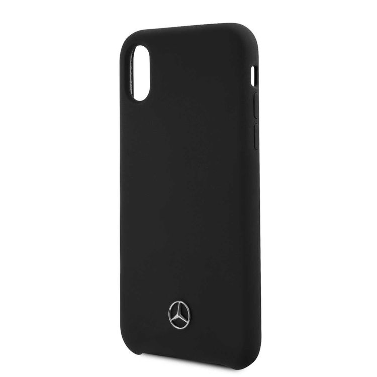 CG MOBILE Mercedes-Benz Silicone Phone Case with Microfiber Lining for iPhone X Officially Licensed - Black