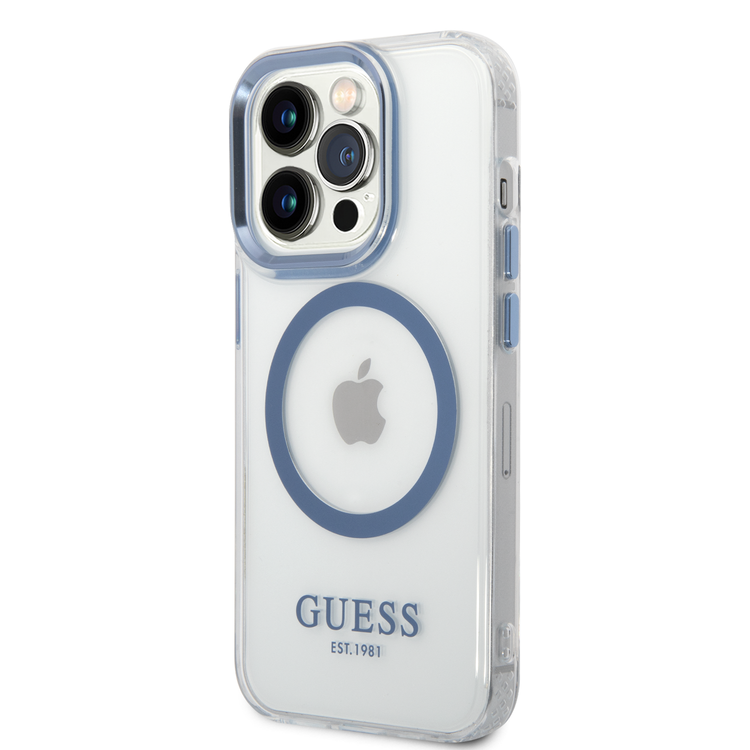 Guess Magsafe Compatibility Transparent Outline iPhone 14 Pro Max Compatibility - Blue