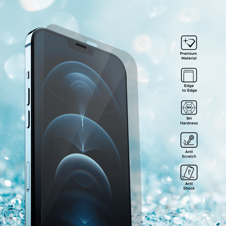 ليبيرتي جارد LGCLR12PM واقي شاشة غطاء كامل  بحواف مستديرة شفافة لهاتف ايفون 12 برو ماكس بوصة ، مضاد للصدمات ومضاد للتأثير- شفاف