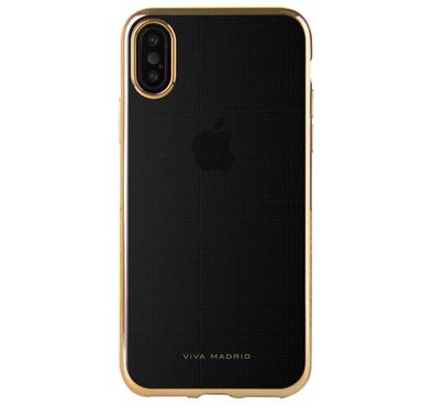 حافظة خلفية Viva Madrid Metalico Flex الأنيقة متوافقة مع هاتف iPhone X - مقاومة للخدش - سهولة الوصول إلى جميع المنافذ - غطاء خلفي خفيف الوزن للحماية من الصدمات - ذهبي شامبانيا