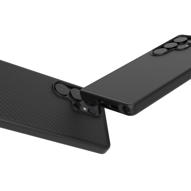 Levelo Ox Carbon Case for Samsung S25 Ultra, MagSafe Compatible, Durable 600D Aramid Fiber Material, Anti Fingerprint, Premium Quality Guaranteed - Black