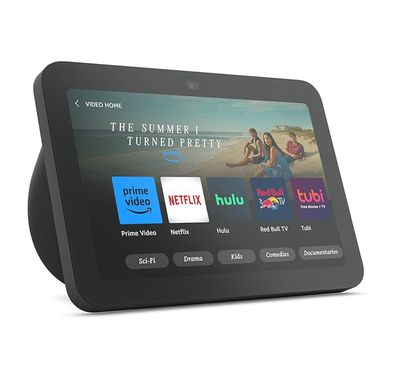  شاشة Amazon Echo Show 8 الجيل الثالث الذكية مع الصوت المكاني، محور المنزل الذكي، مساعدة الطوارئ Alexa، حجم الشاشة 8 بوصات، كاميرا 13 ميجابكسل - فحمي