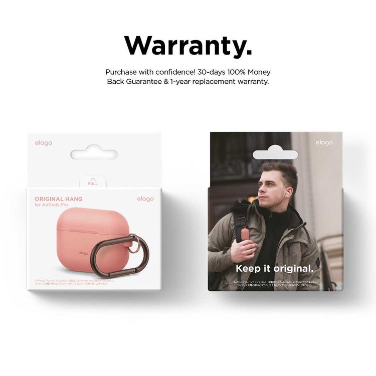 جراب Elago الأصلي المعلق لسماعات Airpods Pro - خوخي