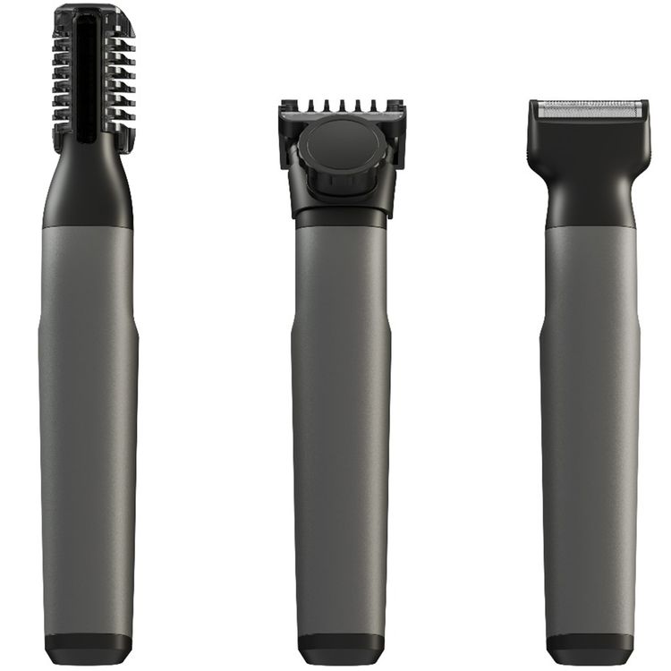 Green Lion 3-in-1 Expert Hair Trimmer & Shaver, 1.5 Hours Working Time, 1-10 mm Adjustable Comb, Corded & Cordless Use, Travel Lock, Digital Display, 600mAh Battery, 5W Power - Gray