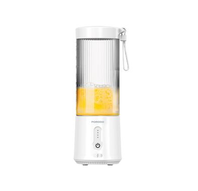 Porodo Lifestyle Powerful Portable Go-Blender with 20 Cups Working Time, 450mL Jar Capacity, 2000mAh ×2 Battery Capacity, 304 Stainless Steel, AS & ABS Material, Type-C Charging Port, 3 Hours Charging Time - White