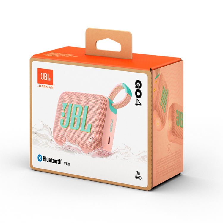 JBL Go4 Portable Wireless Speaker, 7 Hours Music Play Time, Water Proof & Dust Proof, Bluetooth Version 5.3, Rechargeable Battery, Vibrant Color Options, JBL Pro Sound - Pink