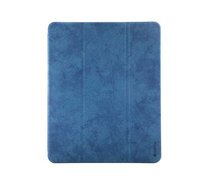 Comma Leather Case with Pencil Slot for Apple iPad Pro 12.9" (2021), Shock & Scratch Resistant, Shock & Drop Protection, Camera Protection, Easy Access to All Ports - Blue