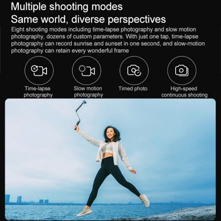 Xiaomi H264-BL SeaBird 4K Action Camera a stylish and slim camera with a good  performance 4K video recording, ordinary photography, slow motion, time-lapse, cyclic photography  - White