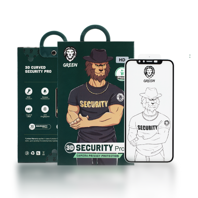 Green Lion 3D Security Pro HD Glass Screen Protector for iPhone 11 Pro (5.8") Anti-Scratch, Shock & Impact Protection, Anti-Peeping Full Glass
