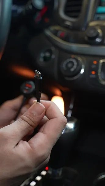 Porodo Transparent 110W Car Charger in UAE | Integrated Cable - Black Color | (PD-110CXC-BK)