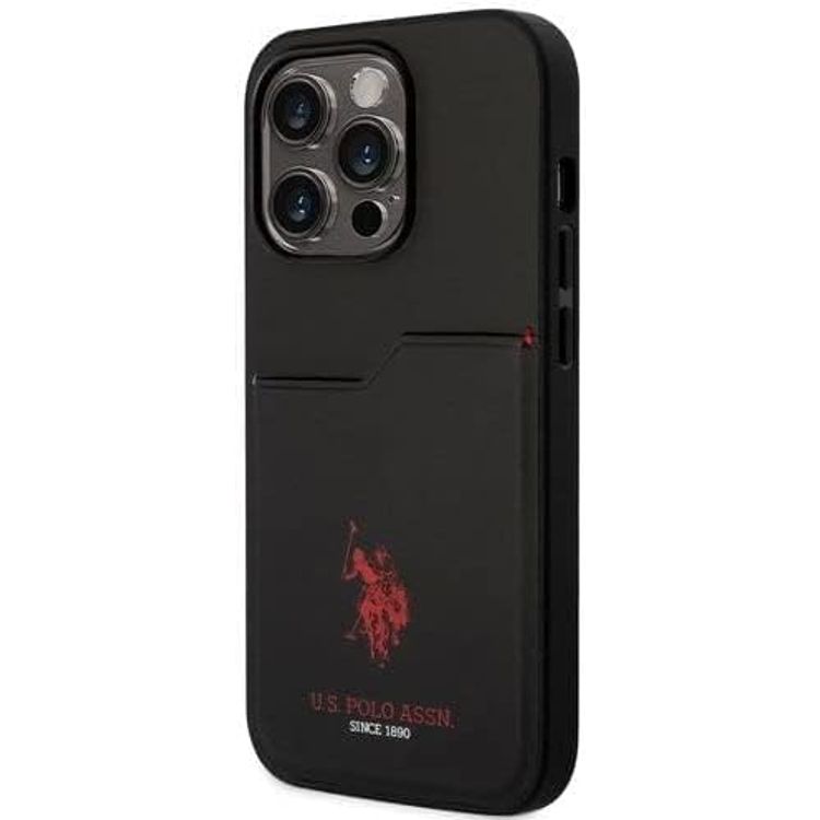 U.S.Polo Assn. PU Card Slot DH Hard Case  - Black - iPhone 15 Pro