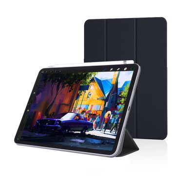 Devia Intelligent Both Sides Magnetic Leather Case with Pencil Slot Compatible for iPad Pro 12.9" (2021) Lightweight & Thin Design Cover with Intelligent Sleep & Adjustable Bracket