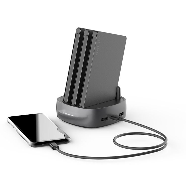 باورولوجي محطة باور بانك 8 في 1 بسعة 8000 ملي امبير في الساعة مع كابل مدمج وبنك طاقة محمول ومحطة شحن سريعة ومتوافقة مع اجهزة ايفون ، اجهزة اندرويد ، منافذ شحن من النوع سي - اسود