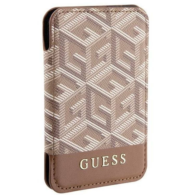 Guess Wallet Cardslot Stand Gcube Stripe Magsafe - Brown