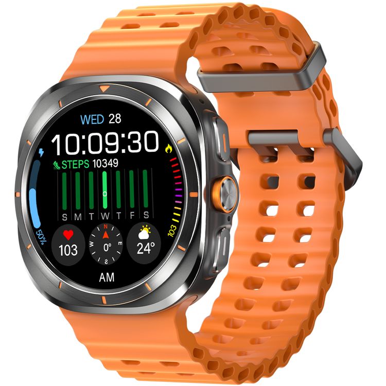 Porodo Voyager Sport Smart Watch with Extra Strap, 1.43" AMOLED Screen, Up to 7 Days Working Time, Compatible with Android 5.0 & Above, iOS 10.0 & Above, Health Tracking, Voice Assistant Support, Smart Notifications, GPS Log Tracking - Black