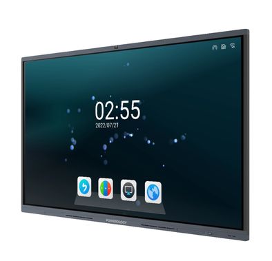 Powerology Dual Windows & Android Interactive Smartboard, Wireless Screen Casting, Digital writing & Drawing, Bluetooth V5.0, 65" D-LED Backlight Display, 8GB RAM, 128GB Storage - Black
