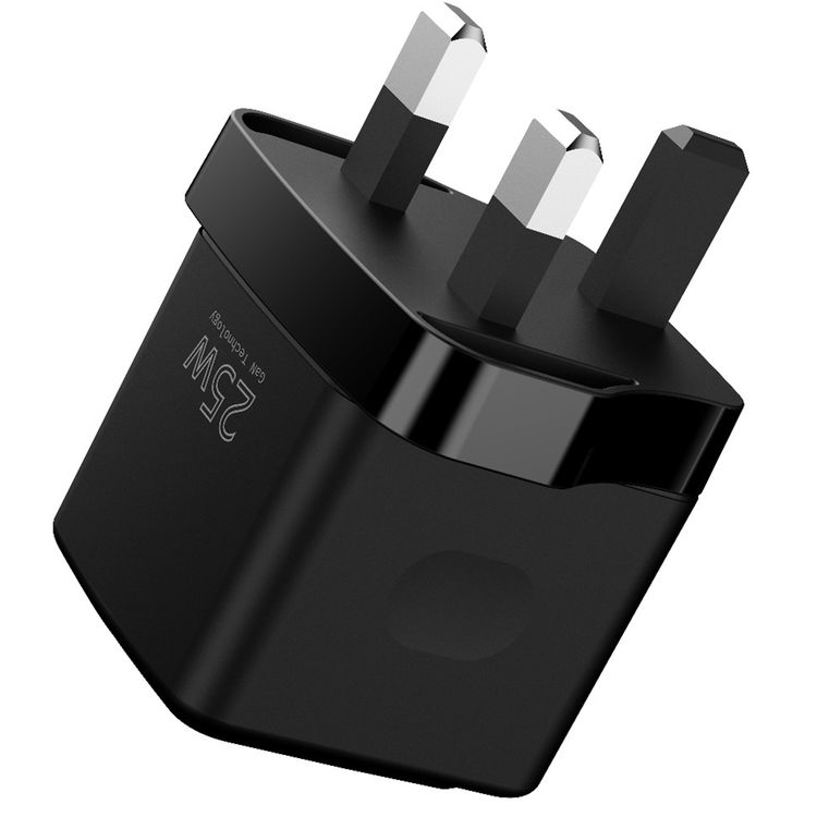 Porodo GaN Wall Charger with USB-C to Lightning Cable, 1m Cable Length, USB-A & USB-C Ports, 25W Power Delivery, Built-in Safeguards, Fast Charge Support, Multiple Device Charging, Digital Display - Black