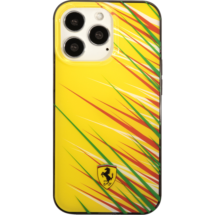 FERRARI HC PC/TPU Double Layer Grass  Hard Case, Drop protection, Compatible with iPhone 13 Pro - Yellow