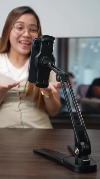 Buy Powerology Quick Release Multi Mounting Phone & Tablet Holder with Desk Base in UAE | Black | (PLARSPHBK)