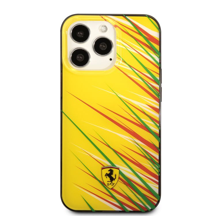 FERRARI HC PC/TPU Double Layer Grass  Hard Case, Drop protection, Compatible with iPhone 13 Pro Max,  - Yellow